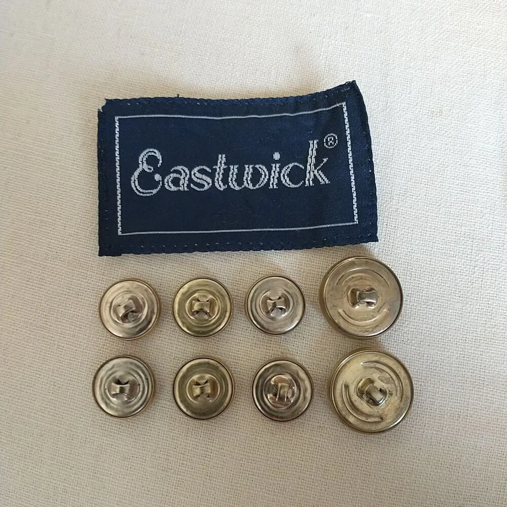 Eastwick Gold Tone Buttons Shank Metal For Blazer Coat Lot of 8 15/20 mm